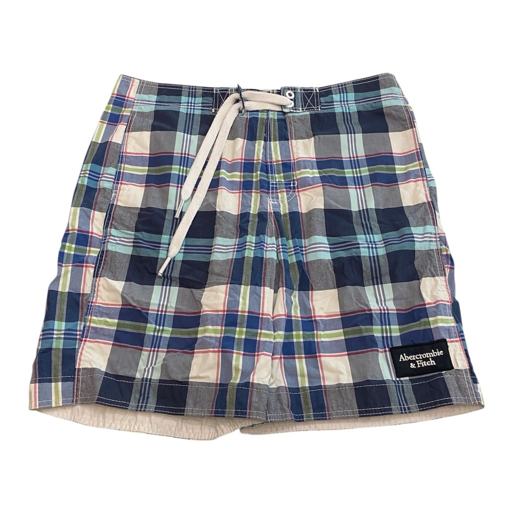 Abercrombie & Fitch Mens Plaid Swim Net Lined Trunks Sz XL Shorts